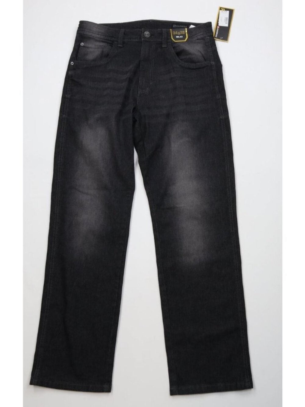 Deadstock Vintage Y2K Southpole Mens 34x32 Relaxed Wide Leg Denim Jeans Black